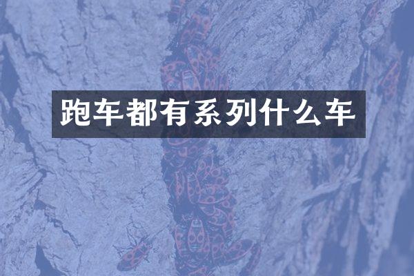 跑车都有系列什么车