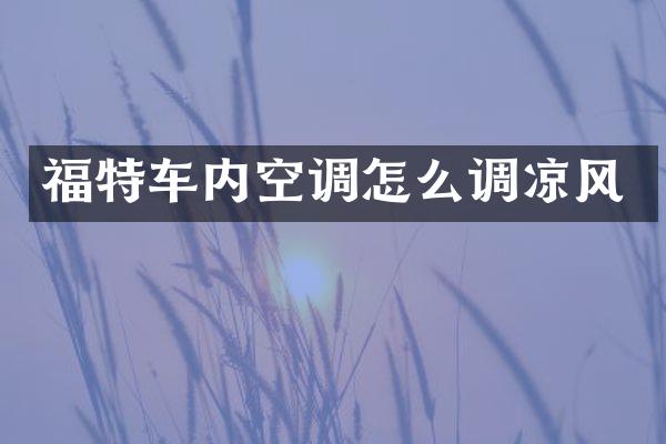 福特车内空调怎么调凉风