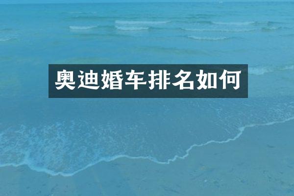 奥迪婚车排名如何