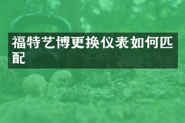 福特艺博更换仪表如何匹配