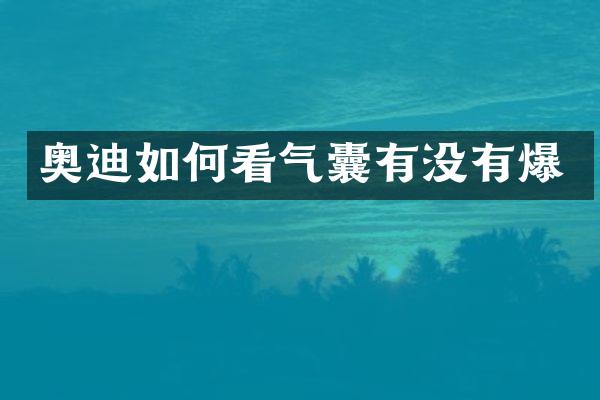 奥迪如何看气囊有没有爆