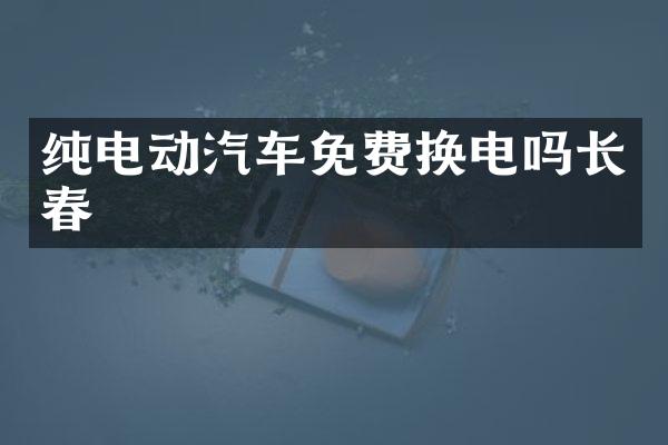 纯电动汽车免费换电吗长春
