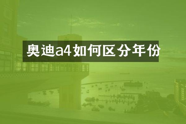奥迪a4如何区分年份