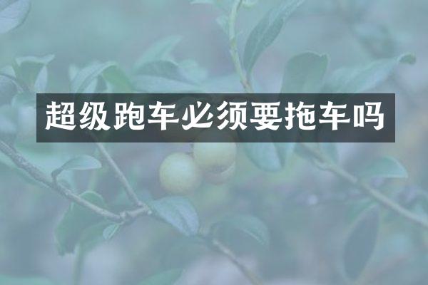 超级跑车必须要拖车吗