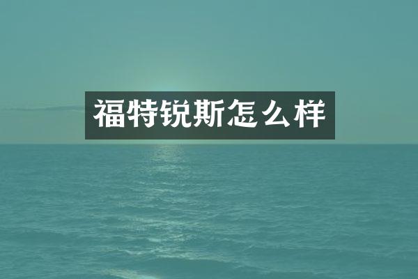 福特锐斯怎么样