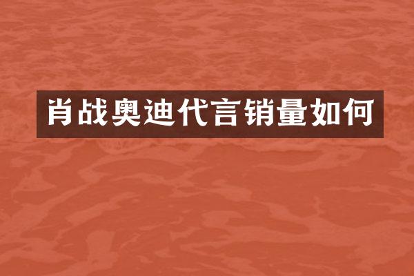 肖战奥迪代言销量如何
