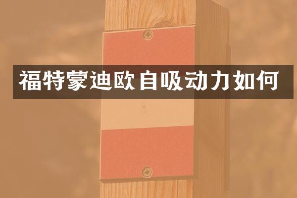 福特蒙迪欧自吸动力如何
