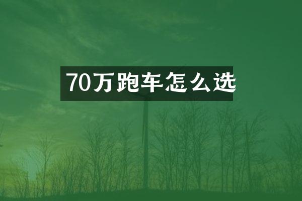 70万跑车怎么选