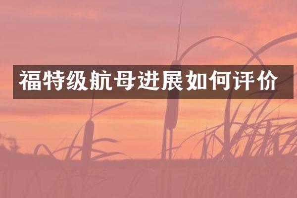 福特级航母进展如何评价