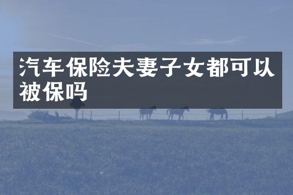 汽车保险夫妻子女都可以被保吗