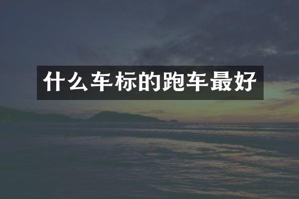 什么车标的跑车最好