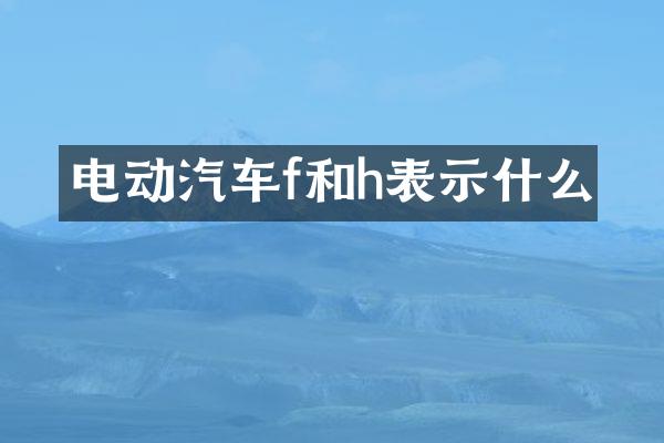 电动汽车f和h表示什么