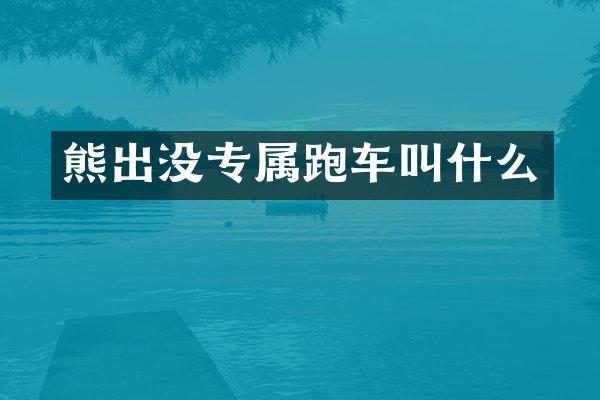 熊出没专属跑车叫什么