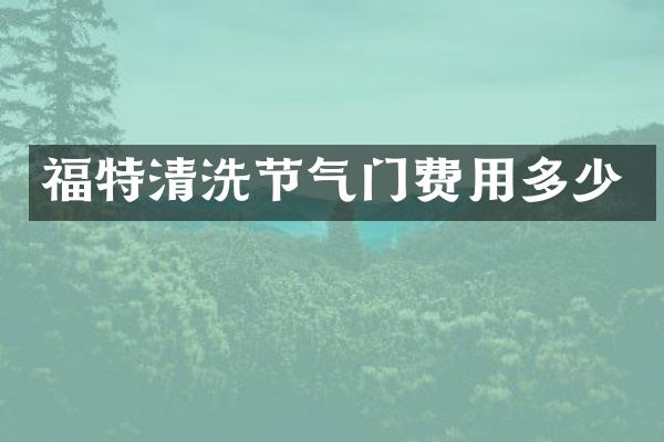 福特清洗节气门费用多少