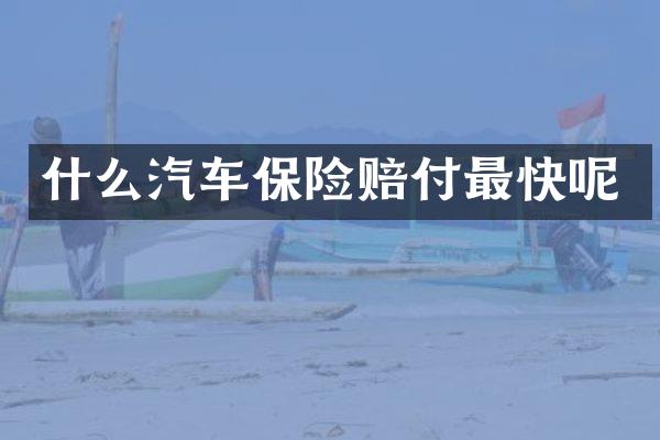 什么汽车保险赔付最快呢