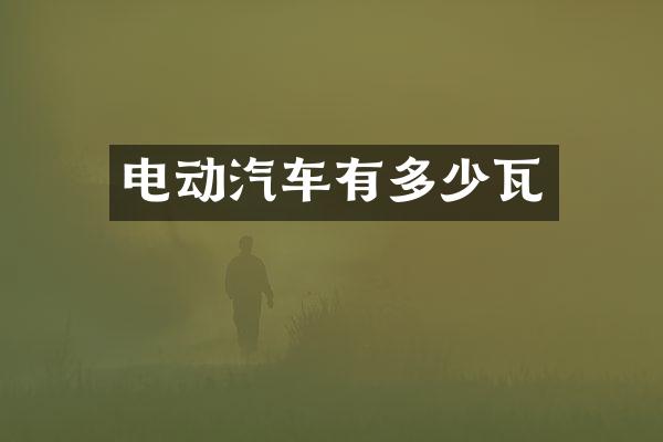 电动汽车有多少瓦