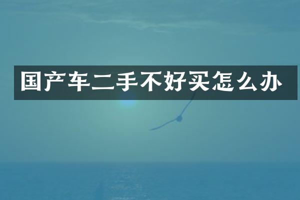 国产车二手不好买怎么办