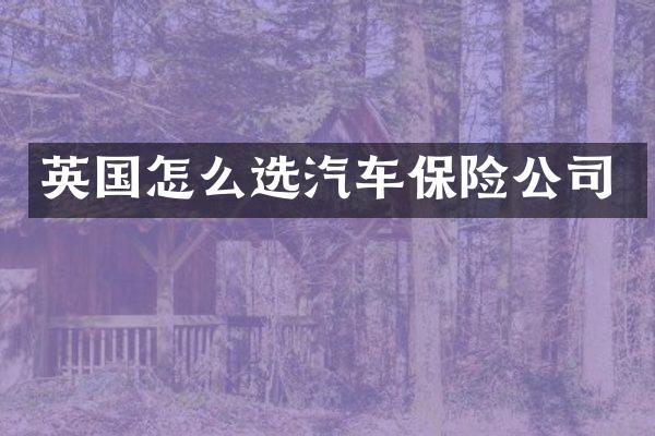 英国怎么选汽车保险公司