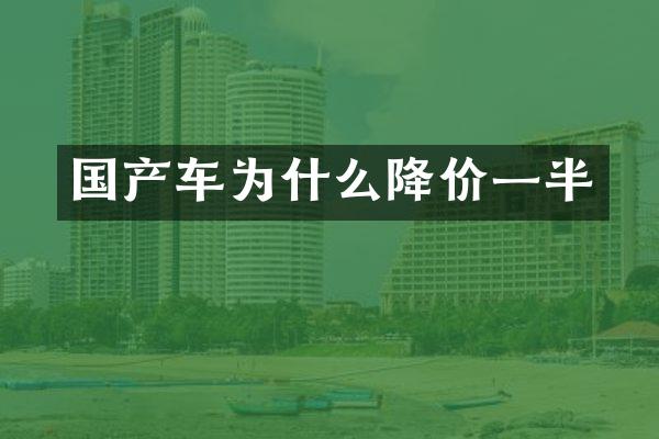 国产车为什么降价一半