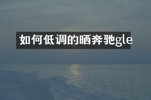 如何低调的晒奔驰gle