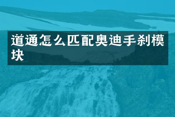 道通怎么匹配奥迪手刹模块