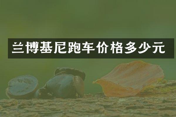 兰博基尼跑车价格多少元