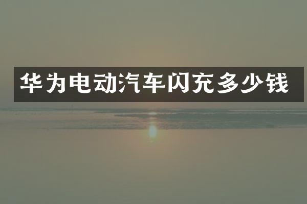 华为电动汽车闪充多少钱