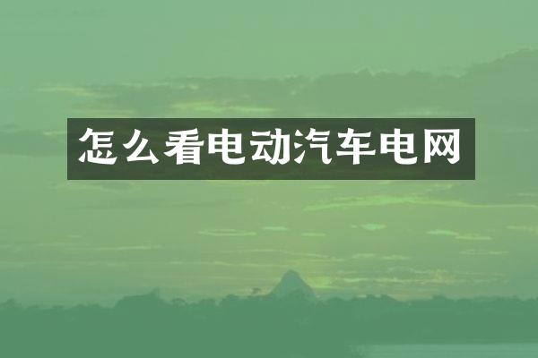 怎么看电动汽车电网