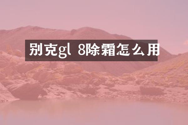 别克gl 8除霜怎么用