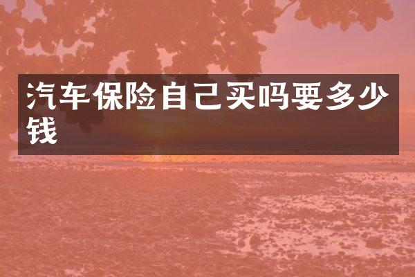 汽车保险自己买吗要多少钱