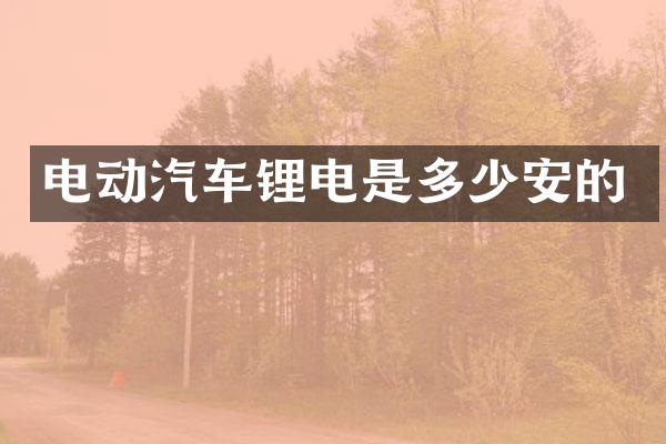 电动汽车锂电是多少安的