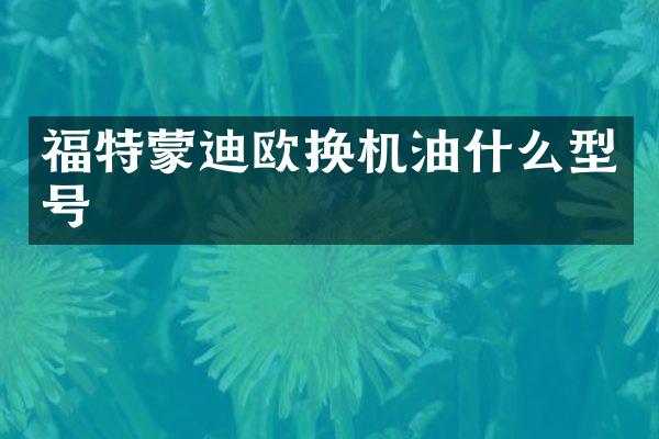 福特蒙迪欧换机油什么型号