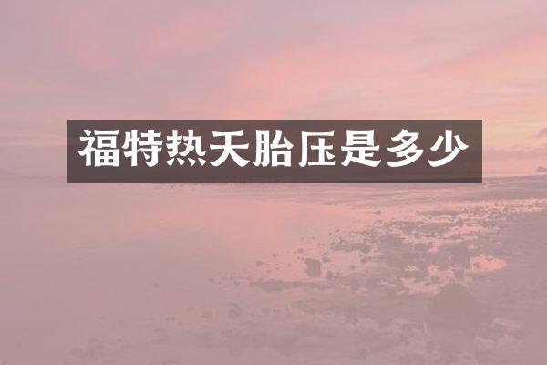 福特热天胎压是多少