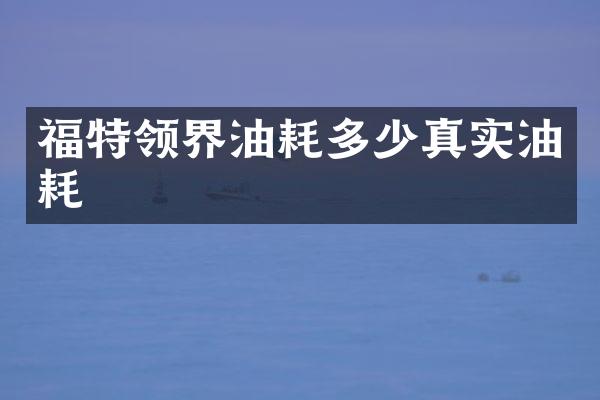 福特领界油耗多少真实油耗