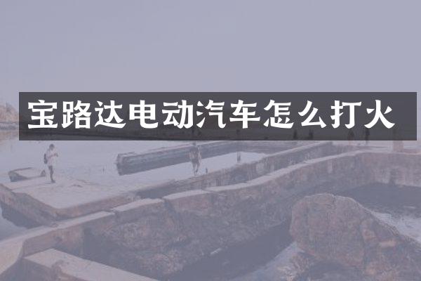 宝路达电动汽车怎么打火