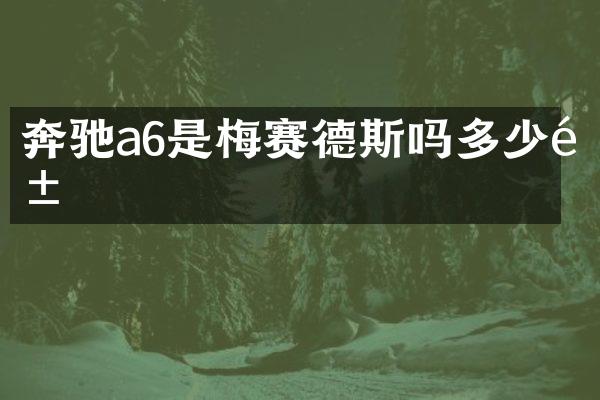 奔驰a6是梅赛德斯吗多少钱