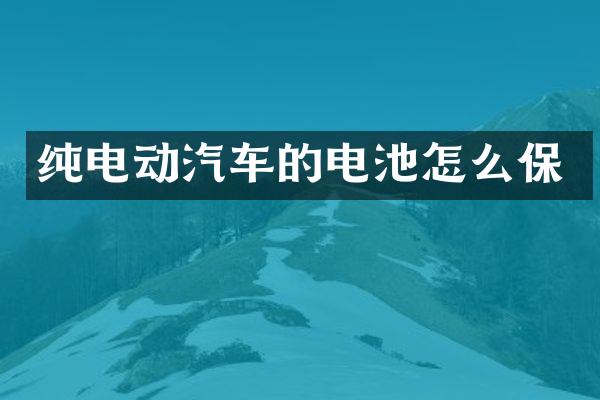 纯电动汽车的电池怎么保