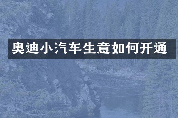 奥迪小汽车生意如何开通