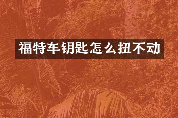 福特车钥匙怎么扭不动