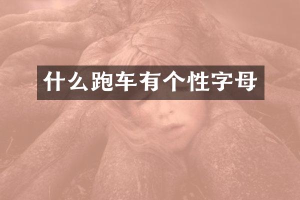 什么跑车有个性字母