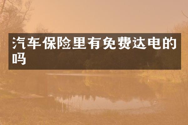 汽车保险里有免费达电的吗