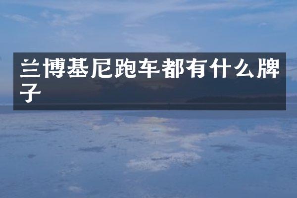 兰博基尼跑车都有什么牌子