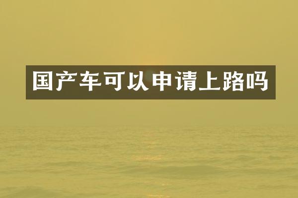 国产车可以申请上路吗
