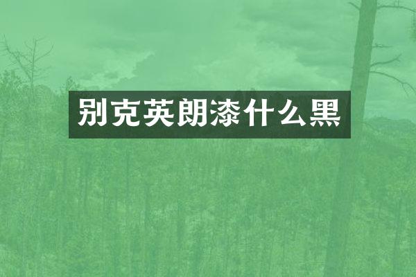 别克英朗漆什么黑
