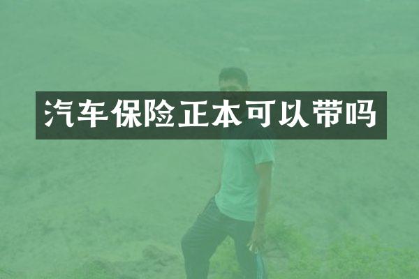 汽车保险正本可以带吗