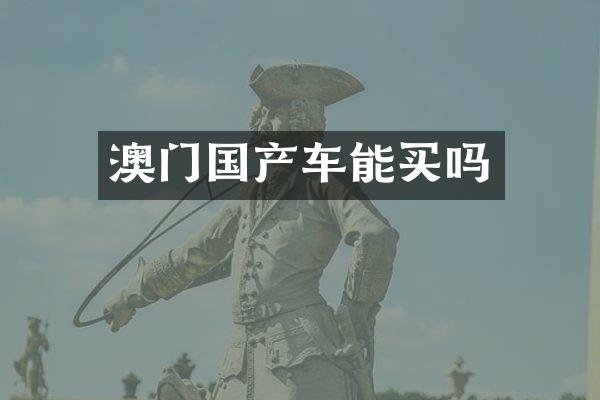澳门国产车能买吗