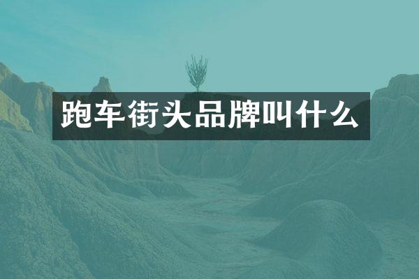 跑车街头品牌叫什么