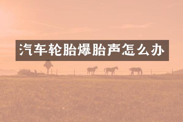 汽车轮胎爆胎声怎么办