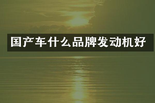 国产车什么品牌发动机好