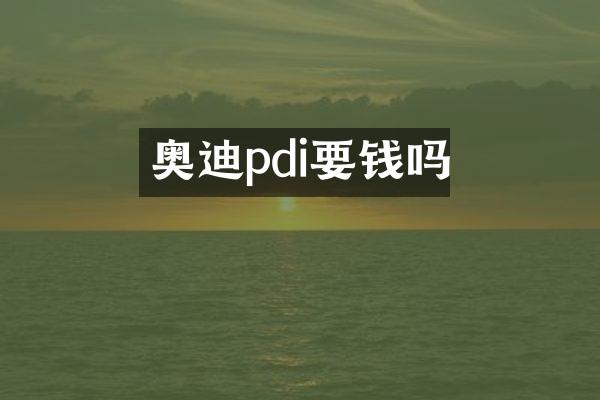 奥迪pdi要钱吗